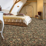 Meadow Green Jacobean Wentworth Patterned Wilton Carpet