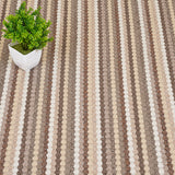 Beige 6914 Multi Stripe Loop Carpet