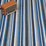 Blue 6936 Multi Stripe Loop Carpet