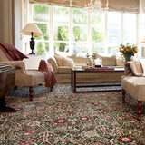 Meadow Green 2501 40 Royal Garden Patterned Wilton Wiltax Carpet