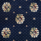 Midnight Blue Medallion Wentworth Patterned Wilton Carpet