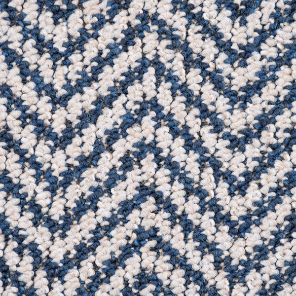Navy & White Chile Herringbone Carpet
