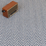 Navy & White 2037 Chile Herringbone Loop Carpet