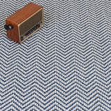 Navy & White 2037 Chile Herringbone Loop Carpet