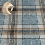 Soft Teal Midas Tartan Wilton Carpet