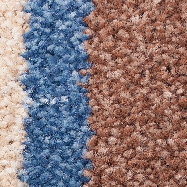 Blue 580 Palm Beach 4m & 5m Wide Striped Carpet