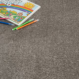 Beige Grey Belton Feltback Twist Carpet Clearance