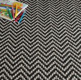 Black & White Aztec Herringbone Carpet