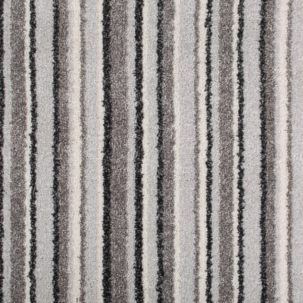 Grey Locks 94 Noble Striped Saxony Collection Carpet