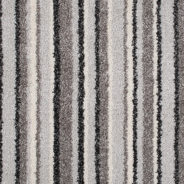 Grey Locks 94 Noble Striped Saxony Collection Carpet