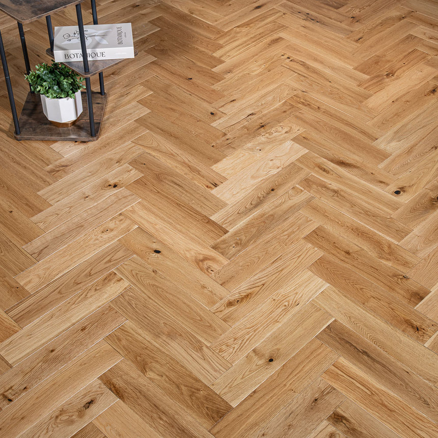 Natural Oak Westbury Herringbone 12/2mm Engineered Wood Flooring