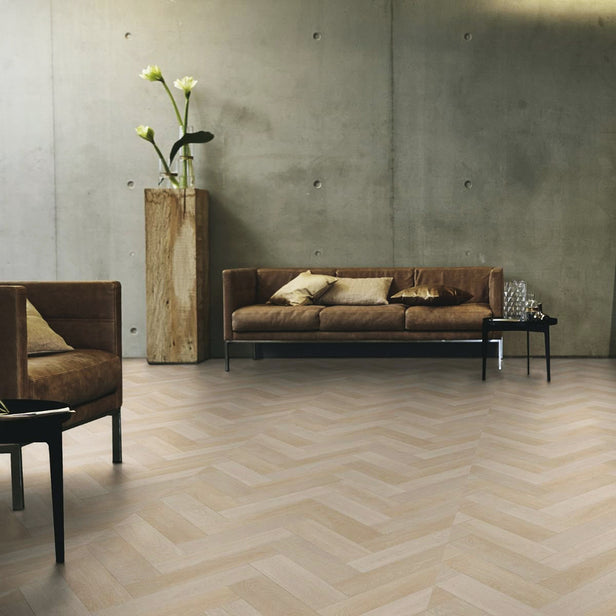 Ancares Herringbone Grege Goliath 450 Vinyl Flooring by Tarkett