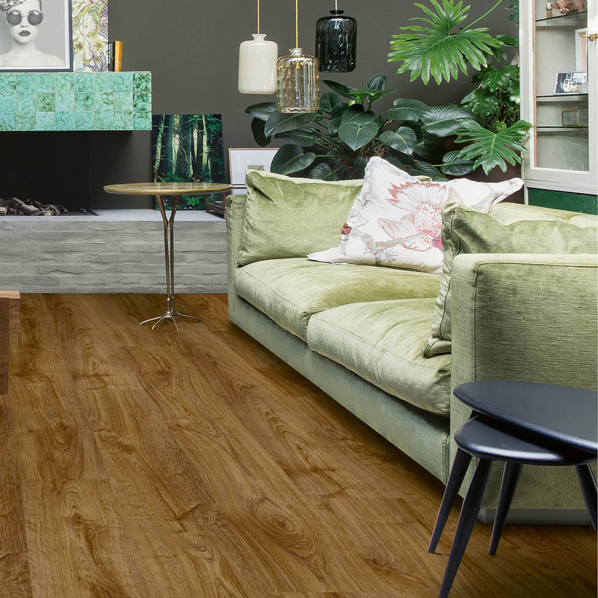 Autumn Oak Brown AVMPU40090 Bloom Click LVT Flooring by Quick-Step