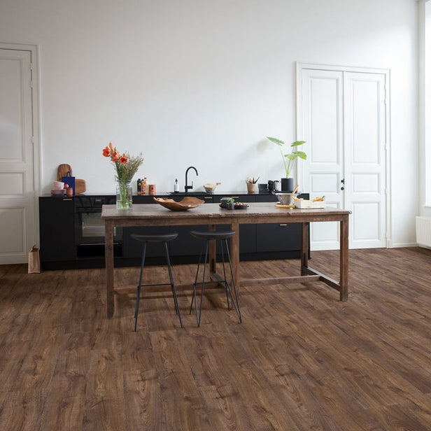 Autumn Oak Chocolate AVMPU40199 Alpha Bloom 6mm Click LVT Flooring by Quick-Step