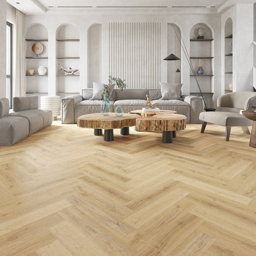 Barley Oak Allora Herringbone SPC Click LVT Flooring