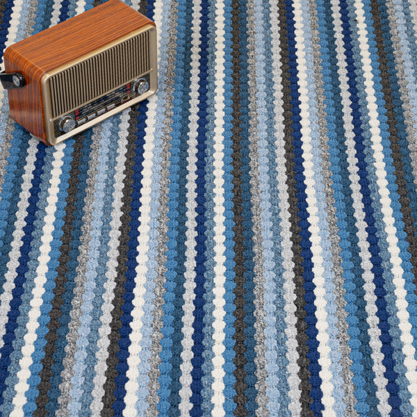 Blue Multi Stripe Loop Carpet