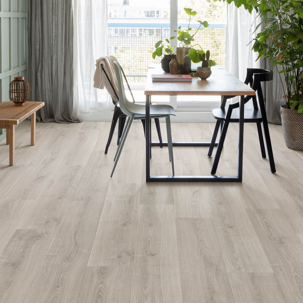 Brushed Oak Grey Capture 9mm Laminate | Quick-Step | Online Carpets