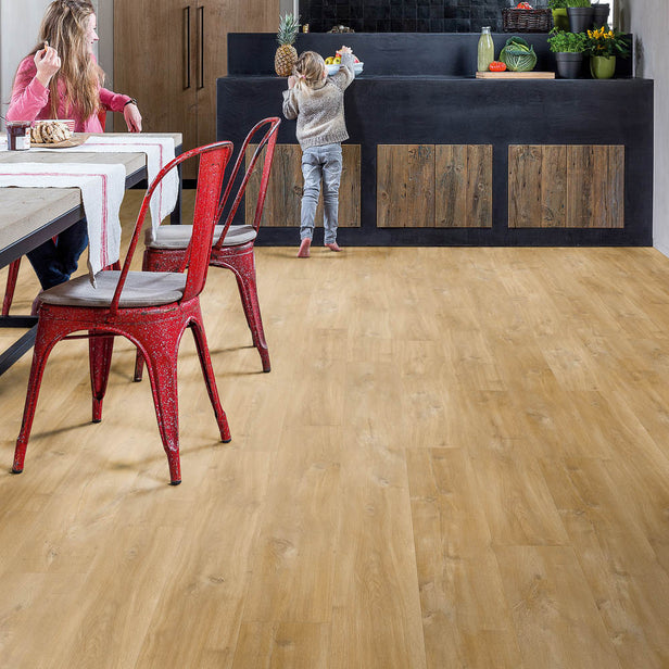 Canyon Oak Natural AVSPU40039 Blos Click LVT Flooring by Quick-Step