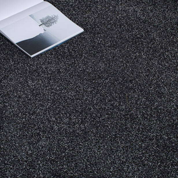 Charcoal Grey Haven Saxony Premium Feltback Carpet