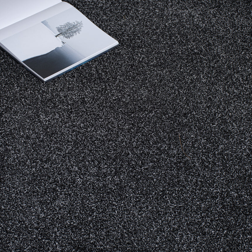 Charcoal Grey Haven Saxony Premium Feltback Carpet