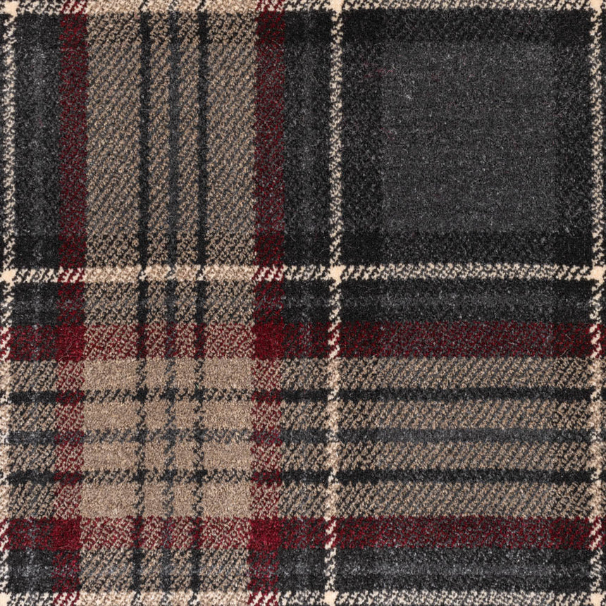 Charcoal ZAS25 Midas Tartan Wilton Carpet 2.4m x 4m Remnant
