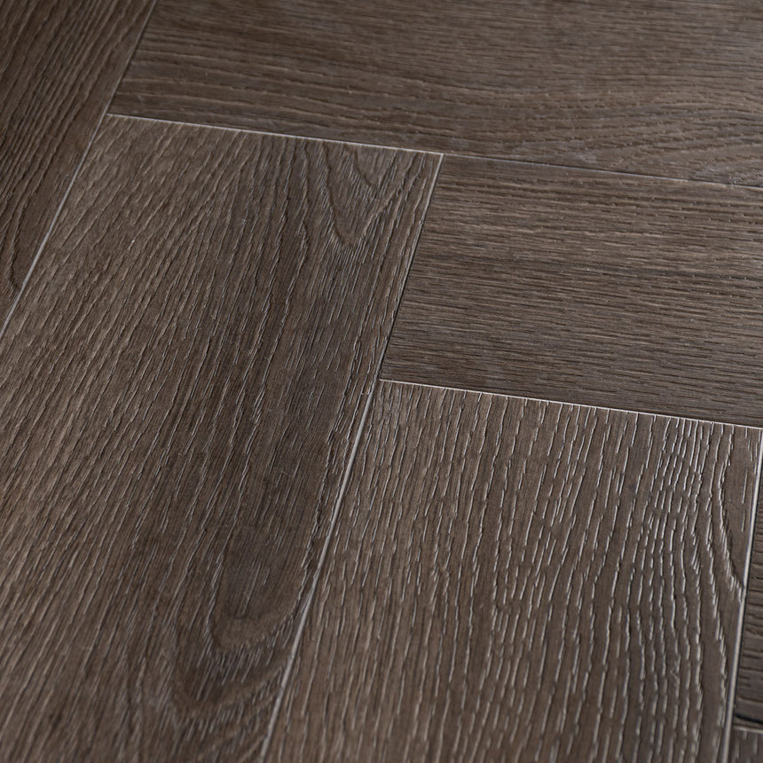 Cinder Oak Prestige Herringbone 6mm SPC Click LVT Flooring