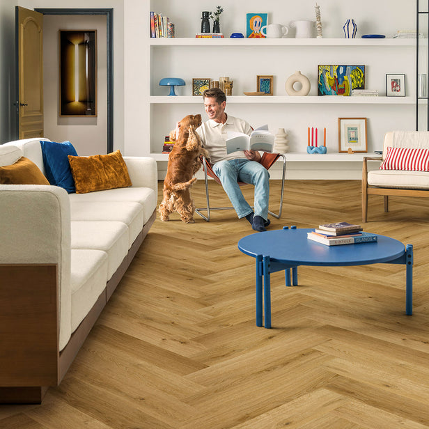 Cinnamon Oak IMD8244 Impressive Design 8mm Herringbone Laminate Flooring by Quick-Step