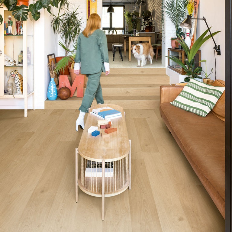 Coast Oak Beige AVSPU40321 Alpha Blos 5mm Click LVT Flooring by Quick-Step