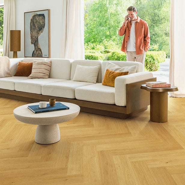 Impressive Design 8mm Herringbone Laminate Flooring by Quick-Step