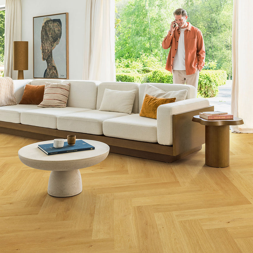 Impressive Design 8mm Herringbone Laminate Flooring by Quick-Step