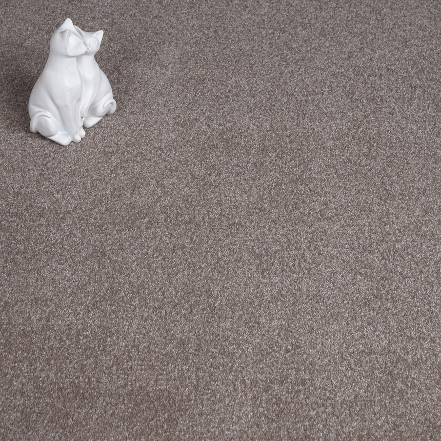 Dark Beige Haven Saxony Premium Feltback Carpet