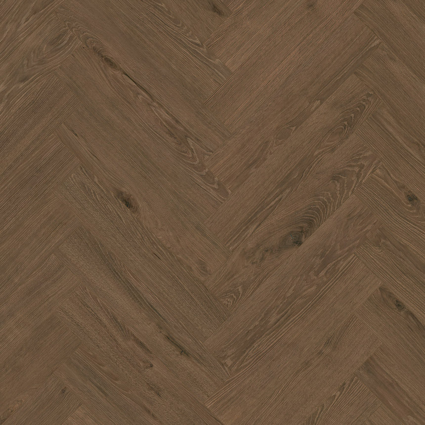 Dark Montanara Oak K849 Herringbone 8mm Laminate Flooring by Krono Original - Sample