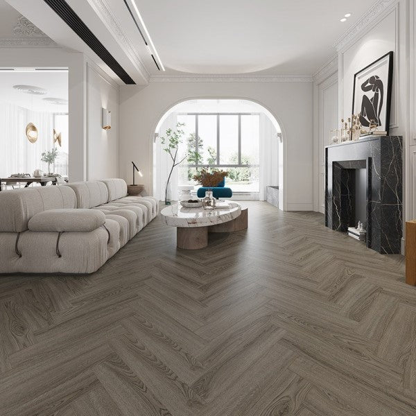 Empire Grey Allora Herringbone SPC Click LVT Flooring