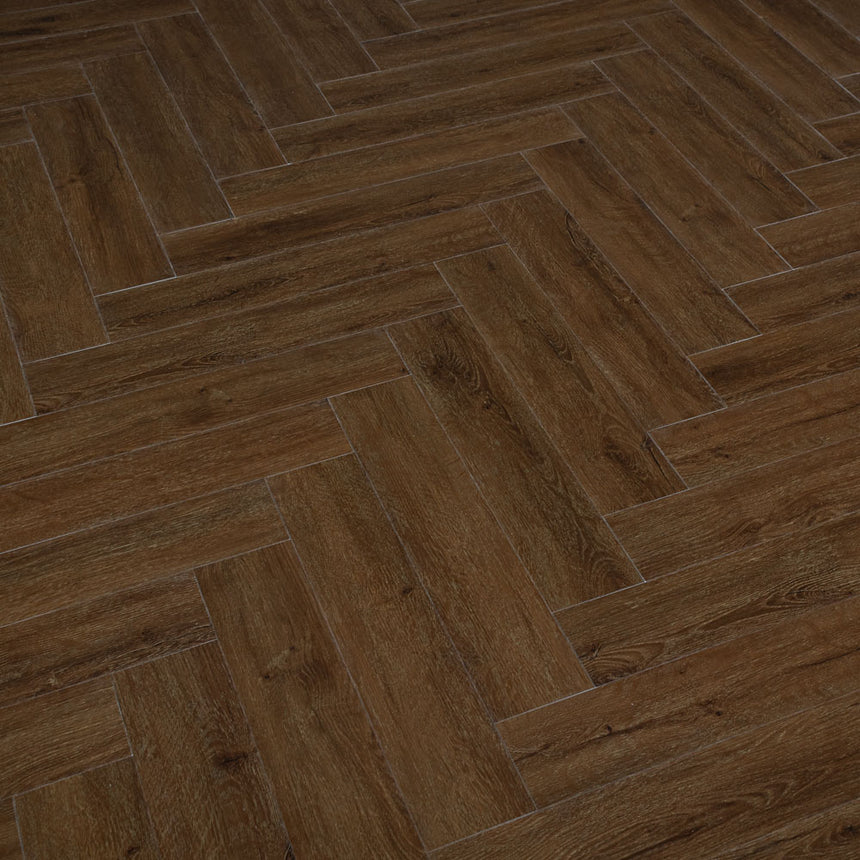 Espresso Oak Prestige Herringbone 6mm SPC Click LVT Flooring