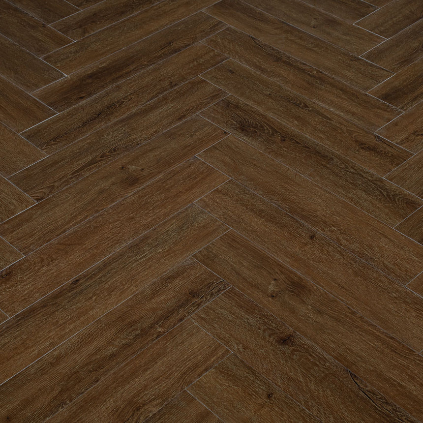 Espresso Oak Prestige Herringbone 6mm SPC Click LVT Flooring