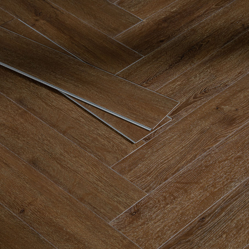 Espresso Oak Prestige Herringbone 6mm SPC Click LVT Flooring
