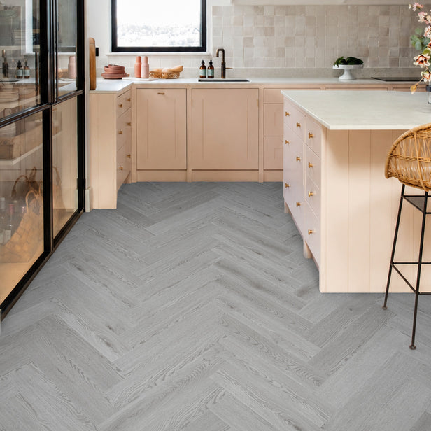 Frosted Oak Prestige Herringbone 6mm SPC Click LVT Flooring