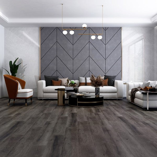 Graphite Oak Adelaide Plank 5.2mm SPC LVT Flooring | Online Carpets