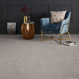 Grey Beige Tuscany Saxony Carpet 3.66m Wide Clearance