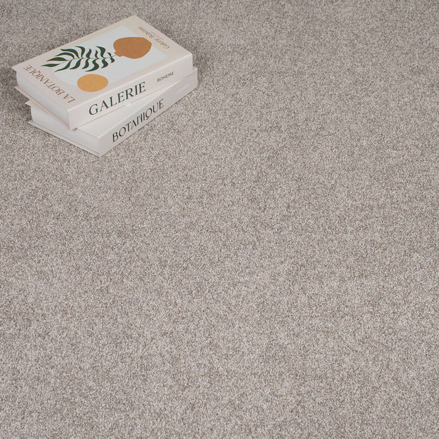 Grey Beige Tuscany Saxony Carpet 3.66m Wide Clearance