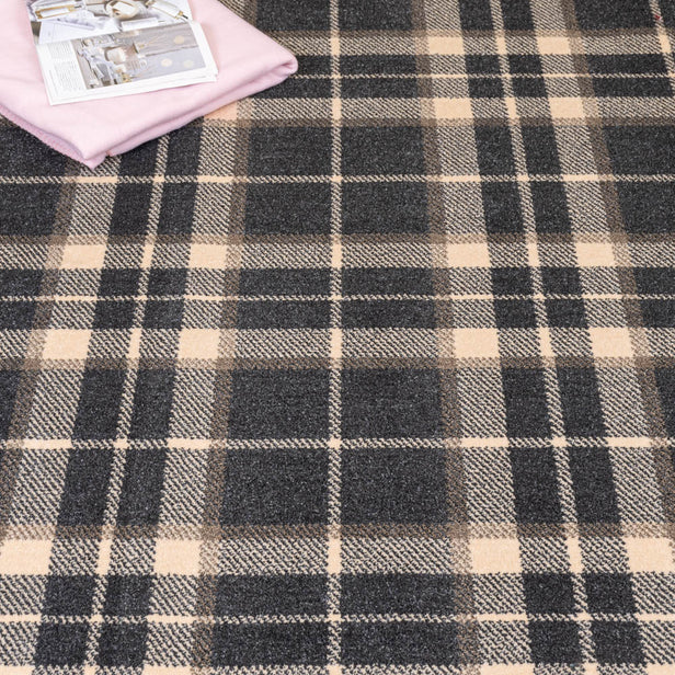 Grey Cream T26 Midas Tartan Wilton Carpet