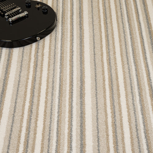 Grey & Natural Stripe Keswick Twist Carpet