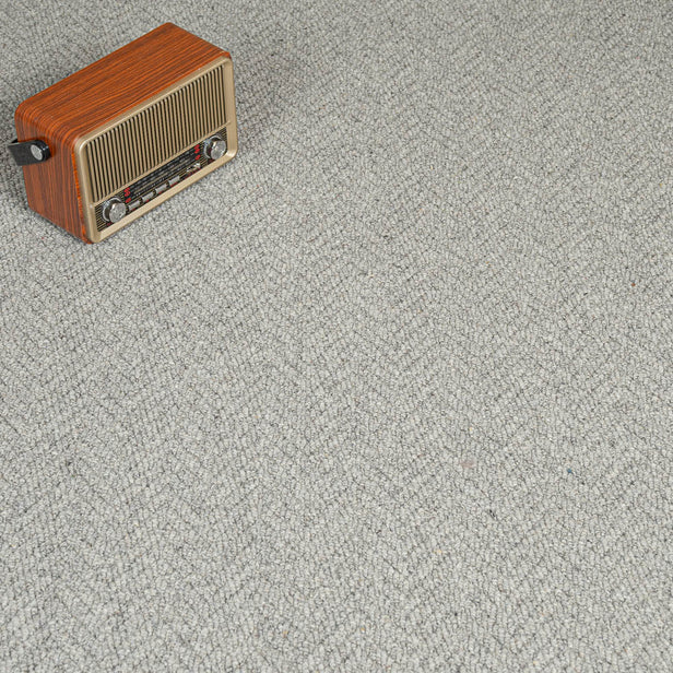 Husky Grey Royal Sterling Wool Loop Carpet by Abingdon