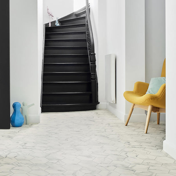 Marble Bianco Hexagon Grey Modena Vinyl Flooring
