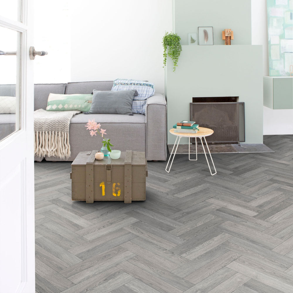 Marilyn 593 Vintage Herringbone Vinyl Flooring | Wood Effect Lino ...