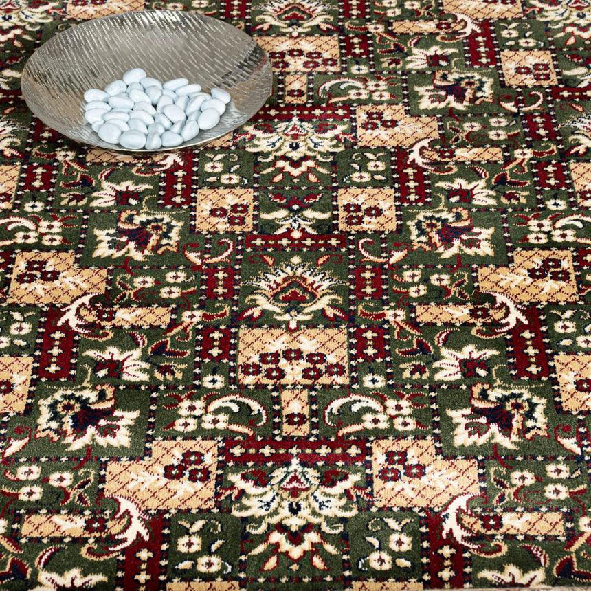 Meadow Green Indian Palace Wentworth Patterned Wilton Carpet