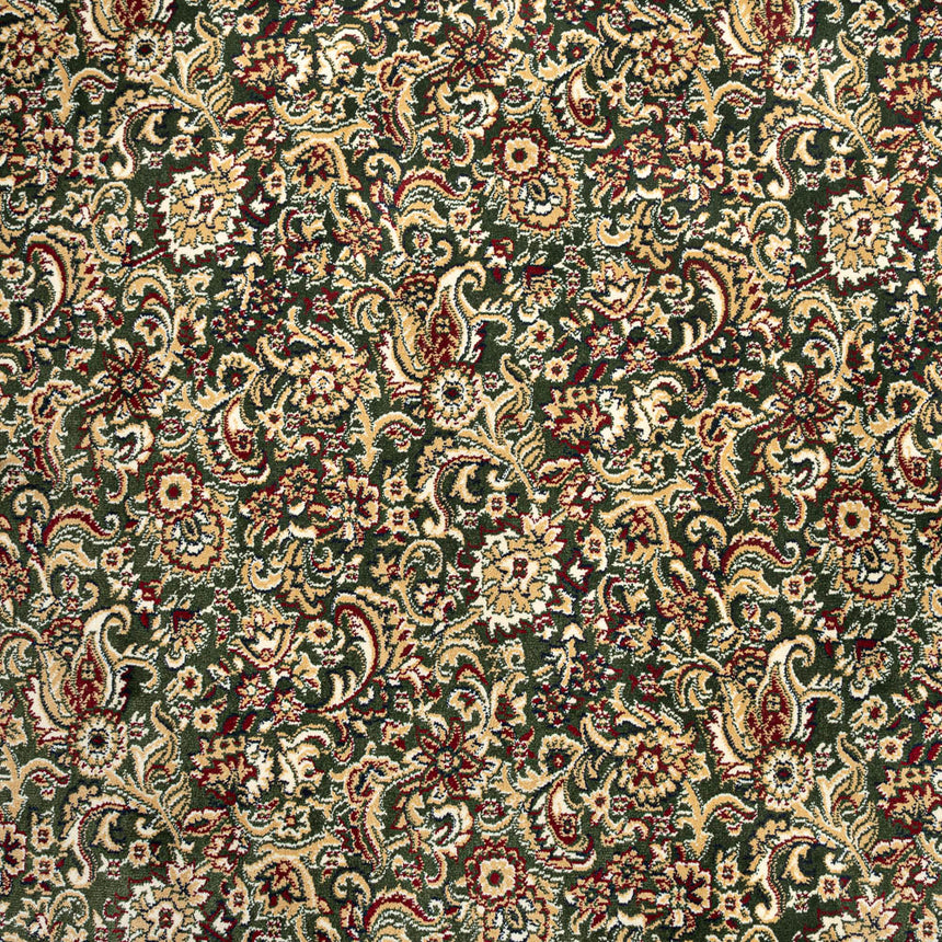 Meadow Green Jacobean Wentworth Patterned Wilton Carpet