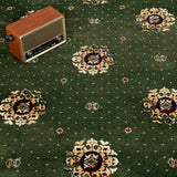 Meadow Green Medallion Wentworth Patterned Wilton Carpet