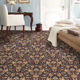 Midnight Blue Indian Palace Wentworth Patterned Wilton Carpet