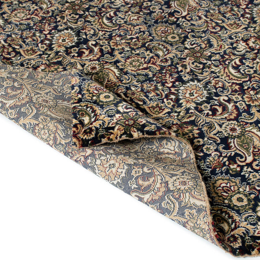 Midnight Blue Jacobean Wentworth Patterned Wilton Carpet